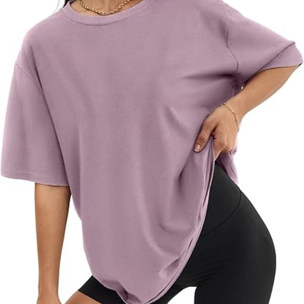 Womens Oversized T Shirts Loose Fit Crewneck Short Sleeve Tops Summer Casual Blo